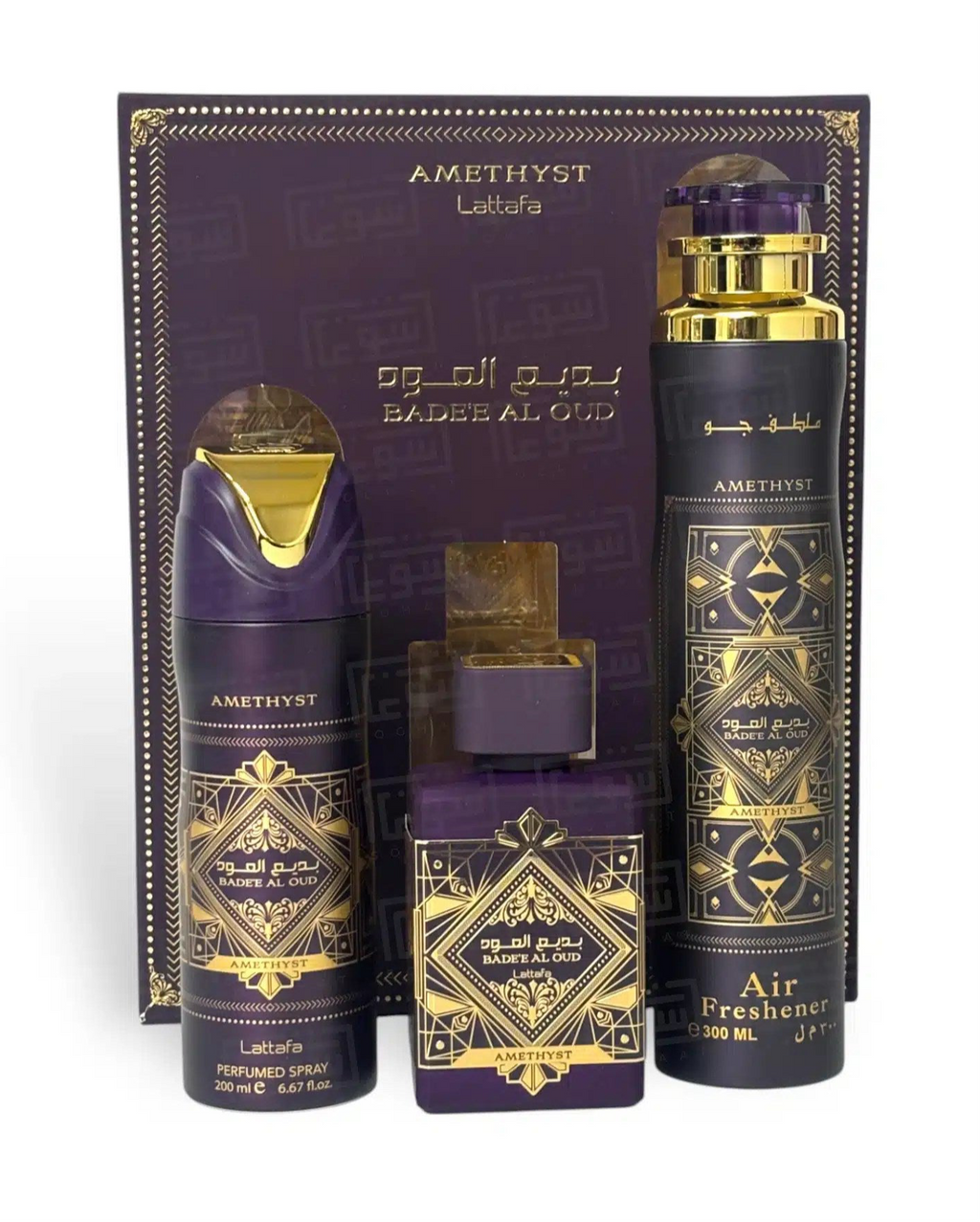 Bade’e Al Oud Amethyst Gift Set by Lattafa